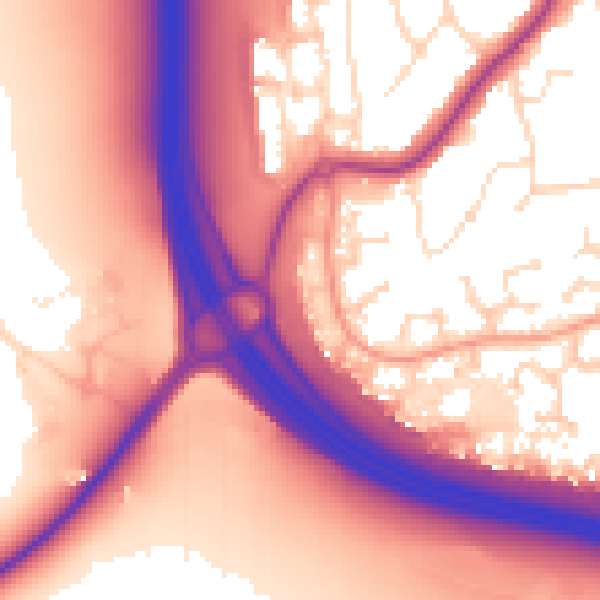 Daytime road noise heatmap for NN15 7RL