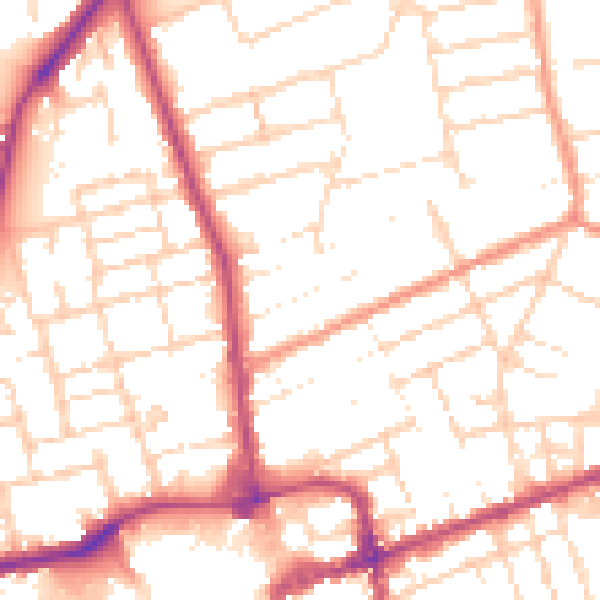 Daytime road noise heatmap for NN16 9PZ