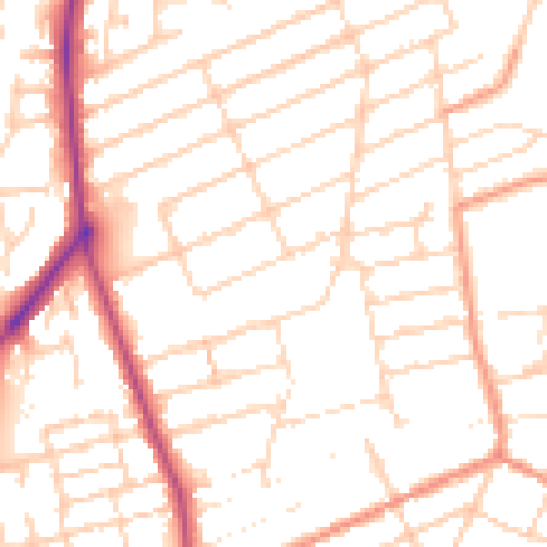Daytime road noise heatmap for NN16 9QG