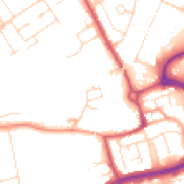 Daytime road noise heatmap for NN17 1EX