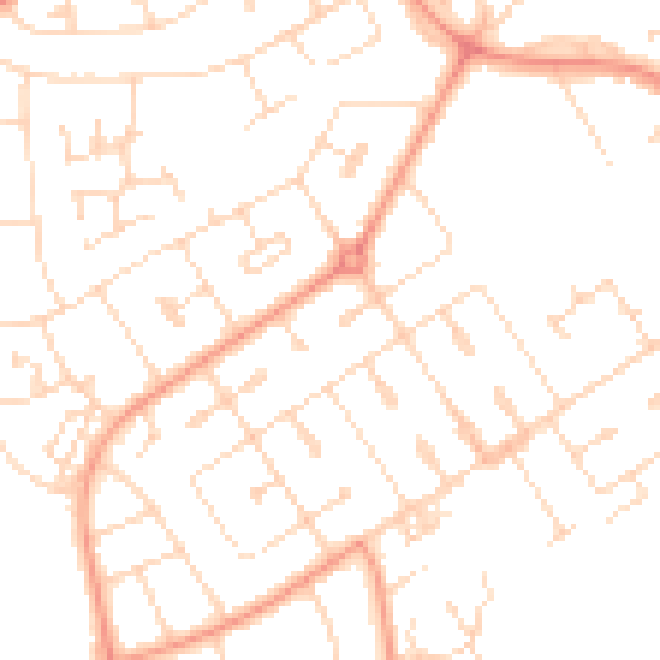 Daytime road noise heatmap for NN17 1HL