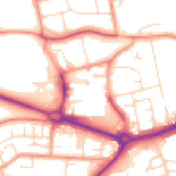 Daytime road noise heatmap for NN17 1NJ