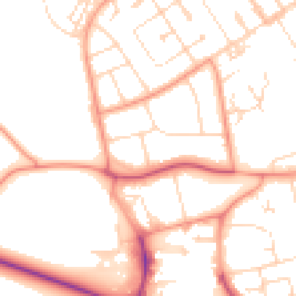 Daytime road noise heatmap for NN17 1TL