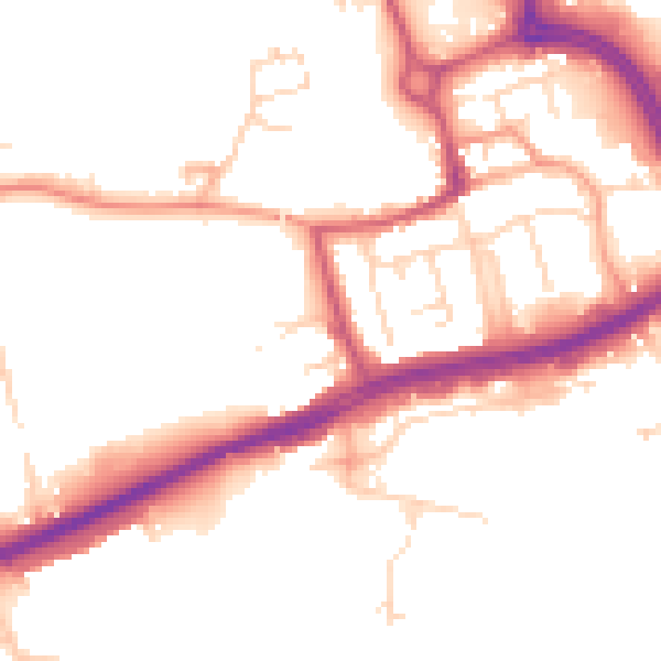 Daytime road noise heatmap for NN17 1UE