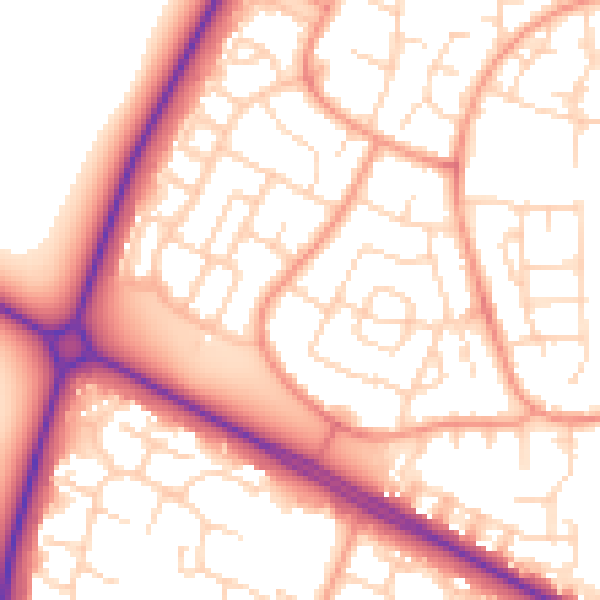 Daytime road noise heatmap for NN17 2PT