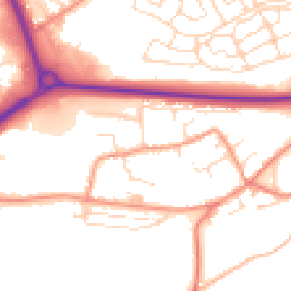 Daytime road noise heatmap for NN17 3HY