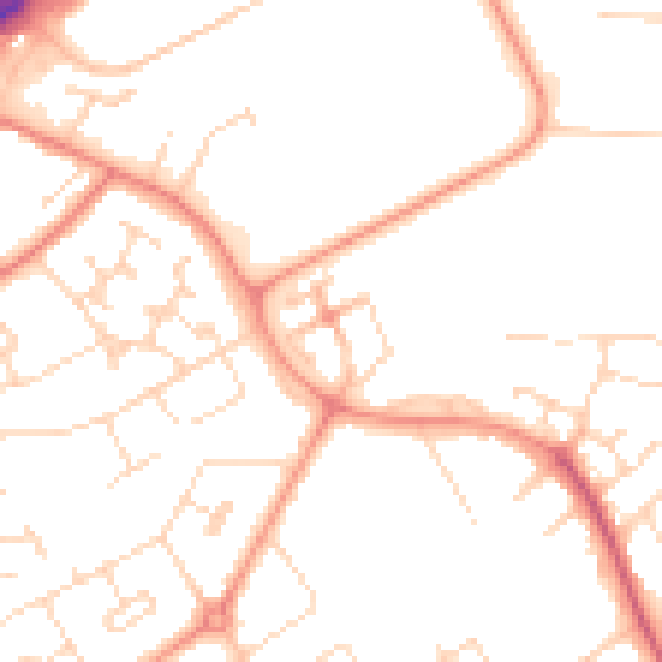 Daytime road noise heatmap for NN17 4AF