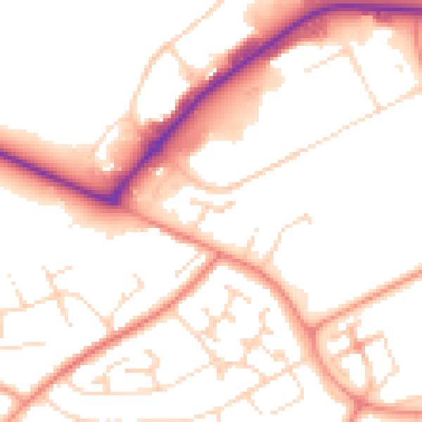 Daytime road noise heatmap for NN17 4AN