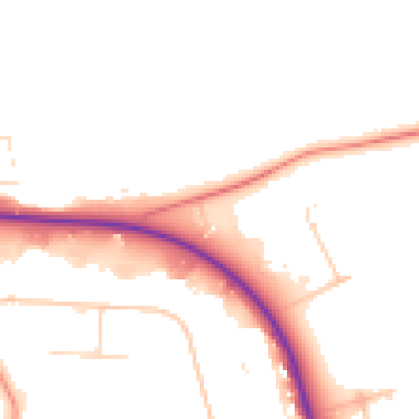Daytime road noise heatmap for NN17 4BA