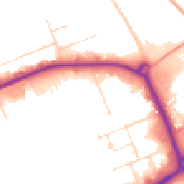 Daytime road noise heatmap for NN17 5DZ
