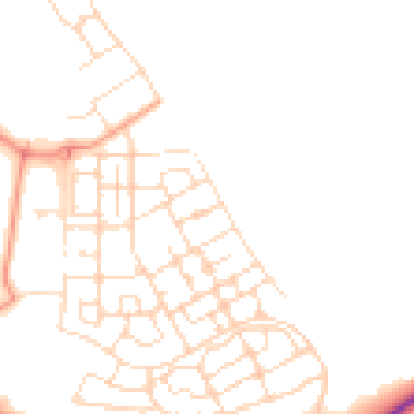 Daytime road noise heatmap for NN17 5FE