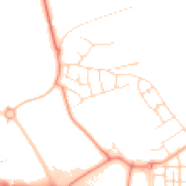 Daytime road noise heatmap for NN17 5FF