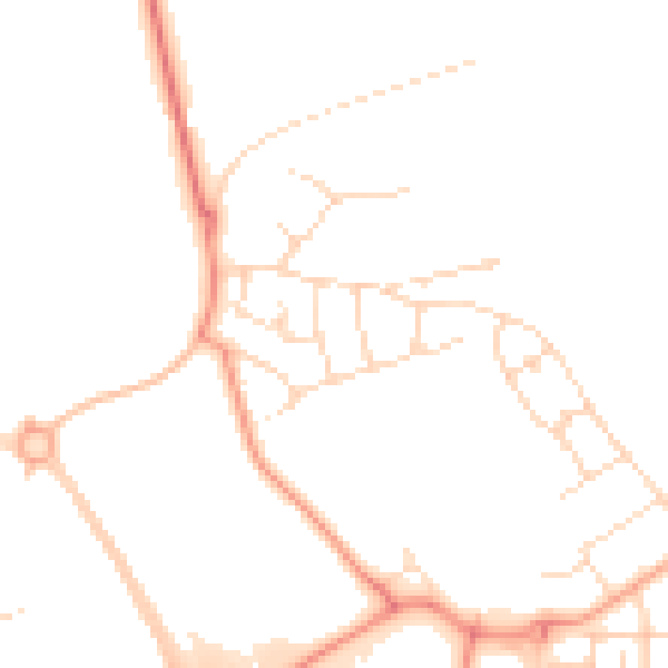Daytime road noise heatmap for NN17 5FH
