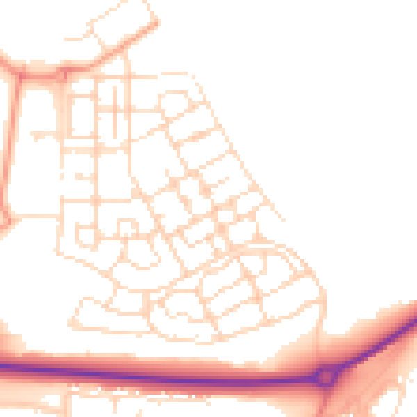 Daytime road noise heatmap for NN17 5FS