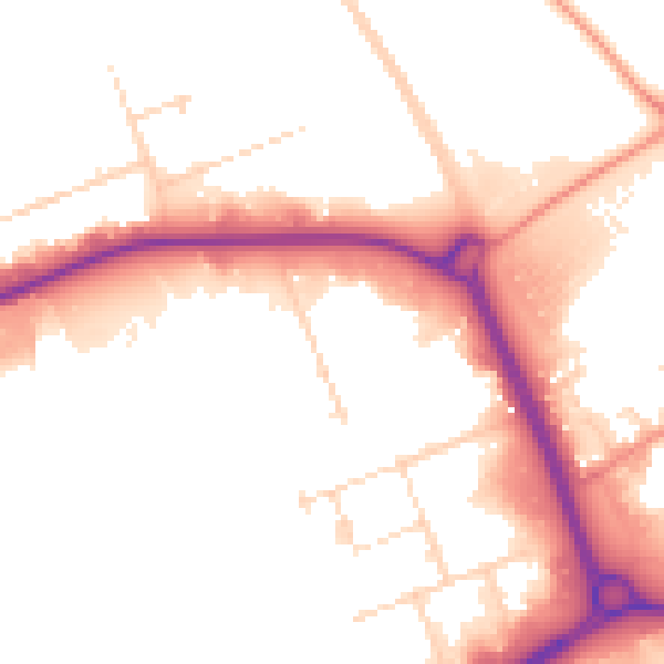 Daytime road noise heatmap for NN17 5JX
