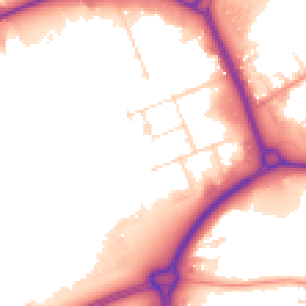 Daytime road noise heatmap for NN17 5LU