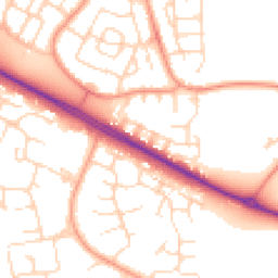 Daytime road noise heatmap for NN18 0AB