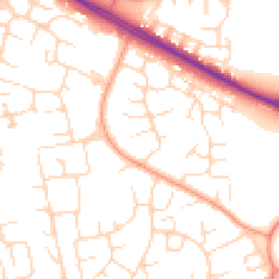 Daytime road noise heatmap for NN18 0AG