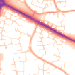 Daytime road noise heatmap for NN18 0AL