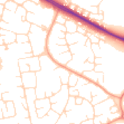 Daytime road noise heatmap for NN18 0AN