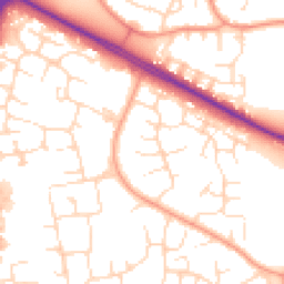 Daytime road noise heatmap for NN18 0AQ