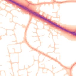 Daytime road noise heatmap for NN18 0AR