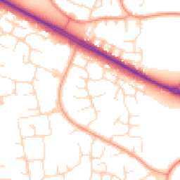 Daytime road noise heatmap for NN18 0AS