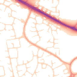 Daytime road noise heatmap for NN18 0AW