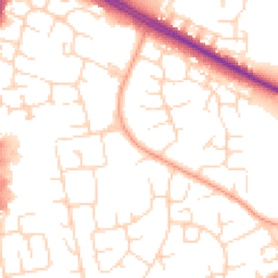 Daytime road noise heatmap for NN18 0AX