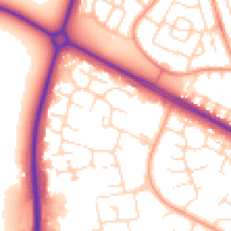 Daytime road noise heatmap for NN18 0BE