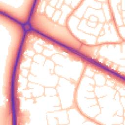 Daytime road noise heatmap for NN18 0BJ