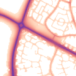 Daytime road noise heatmap for NN18 0BW