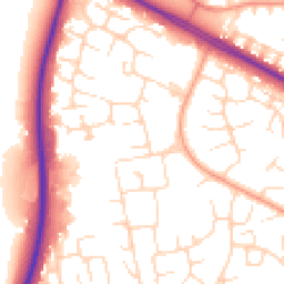 Daytime road noise heatmap for NN18 0DA