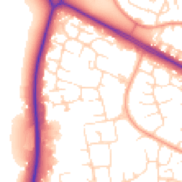Daytime road noise heatmap for NN18 0DB