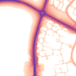 Daytime road noise heatmap for NN18 0DN