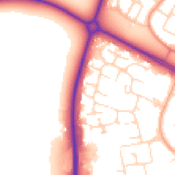 Daytime road noise heatmap for NN18 0DQ
