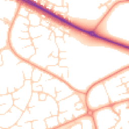 Daytime road noise heatmap for NN18 0EP
