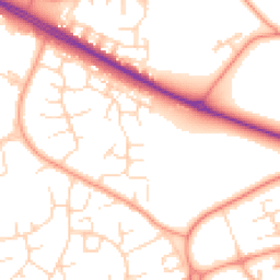 Daytime road noise heatmap for NN18 0HB