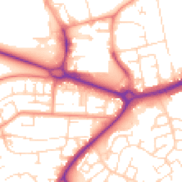 Daytime road noise heatmap for NN18 0RT