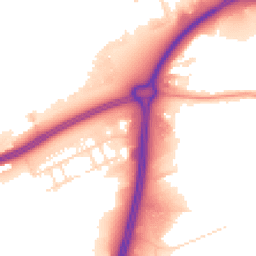 Daytime road noise heatmap for NN18 8AQ