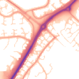 Daytime road noise heatmap for NN18 8JE