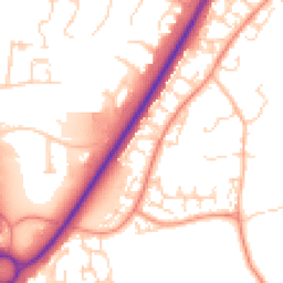 Daytime road noise heatmap for NN18 8JJ