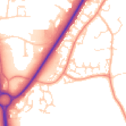 Daytime road noise heatmap for NN18 8JQ