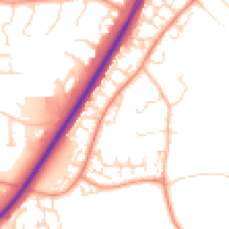 Daytime road noise heatmap for NN18 8JR
