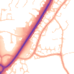 Daytime road noise heatmap for NN18 8JU