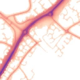 Daytime road noise heatmap for NN18 8LW