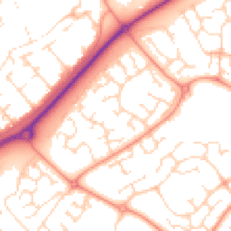 Daytime road noise heatmap for NN18 8ND