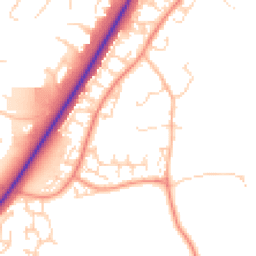 Daytime road noise heatmap for NN18 8NN