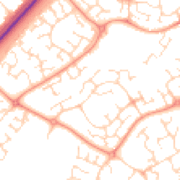 Daytime road noise heatmap for NN18 8NY