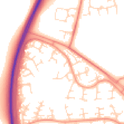 Daytime road noise heatmap for NN18 9DP